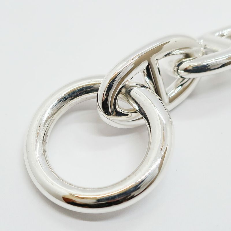 Hermes Chaine D'ancre TGM Bracelet 9 Links Silver Chain