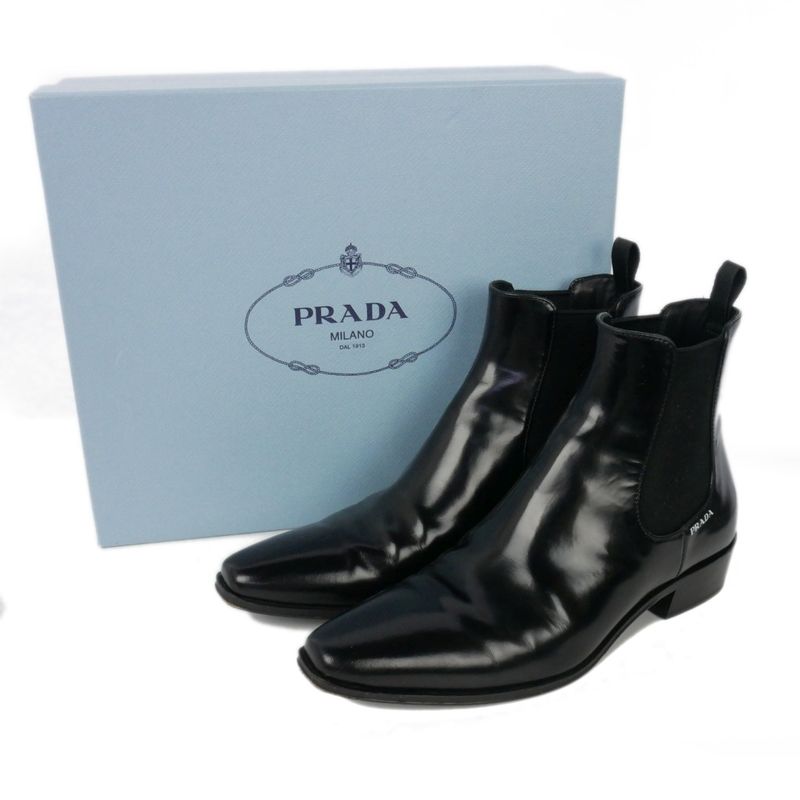 Prada Side Logo Chelsea Boots Short 35.5