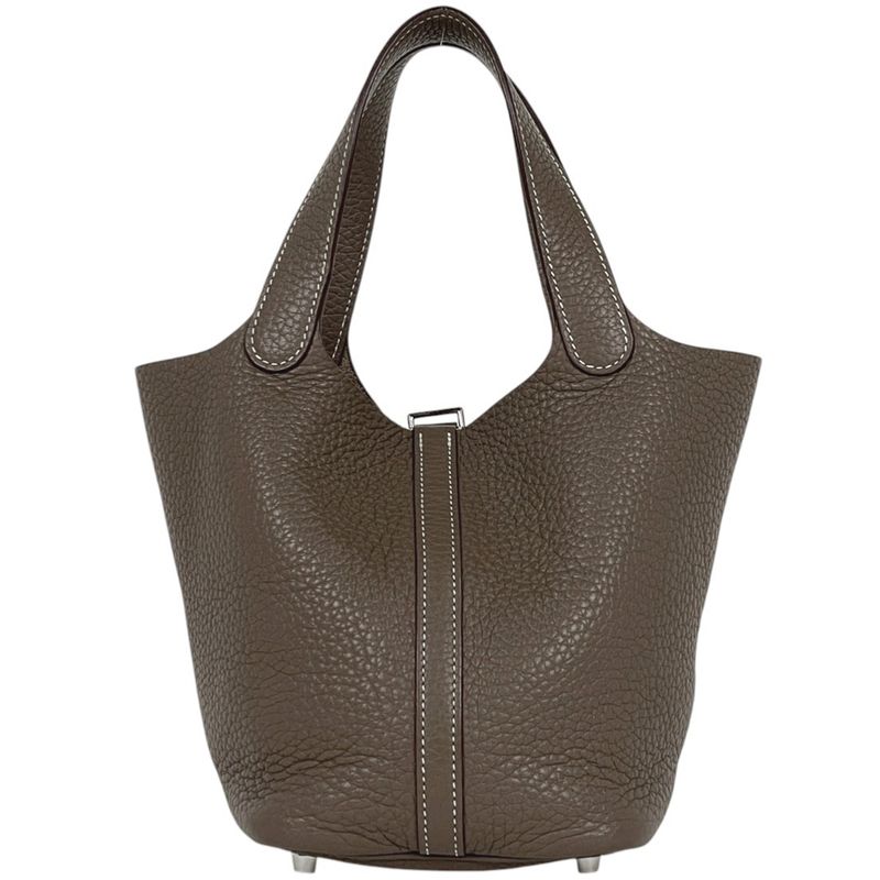 Hermes Picotin Lock PM Mini Bag Taurillon Clemence Etoupe