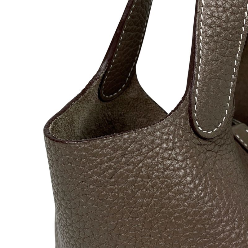 Hermes Picotin Lock PM Mini Bag Taurillon Clemence Etoupe