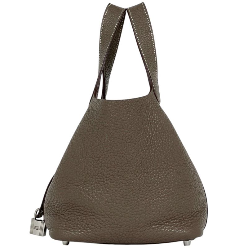 Hermes Picotin Lock PM Mini Bag Taurillon Clemence Etoupe