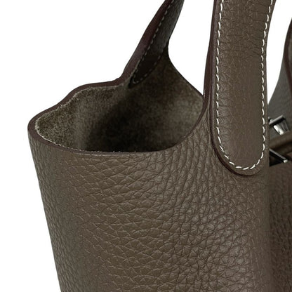 Hermes Picotin Lock MM Mini Bag Taurillon Clemence Etoupe