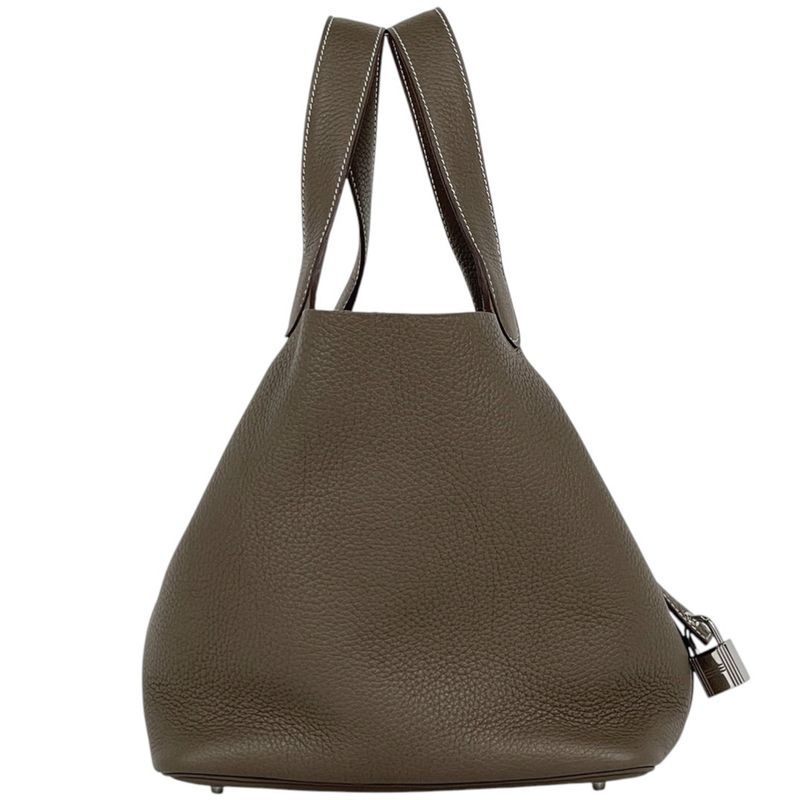Hermes Picotin Lock MM Mini Bag Taurillon Clemence Etoupe