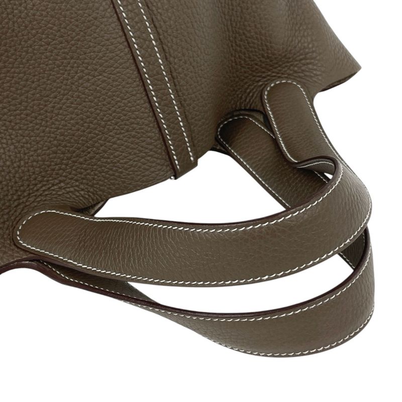 Hermes Picotin Lock MM Mini Bag Taurillon Clemence Etoupe