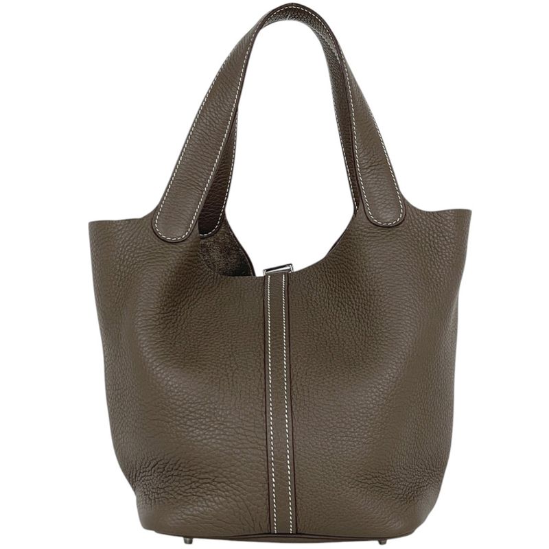 Hermes Picotin Lock MM Mini Bag Taurillon Clemence Etoupe