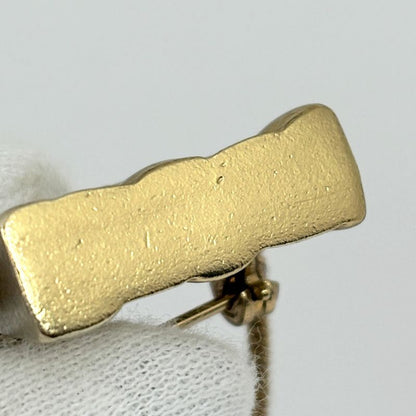 Chanel CC Logo Brooch Quilted Gold Plated