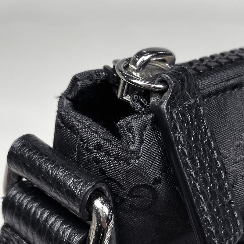 Gucci GG Pattern Shoulder Bag Crossbody Nylon Black