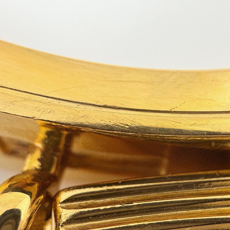 Hermes Kelly Bangle Bracelet Cadena Leather Gold Red