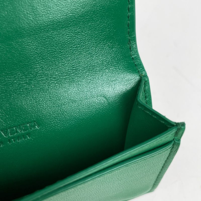 Bottega Veneta Cassette Card Case Maxi Intrecciato Leather Green