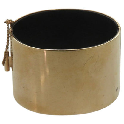 Celine Manchette Metal Leather Gold Bangle