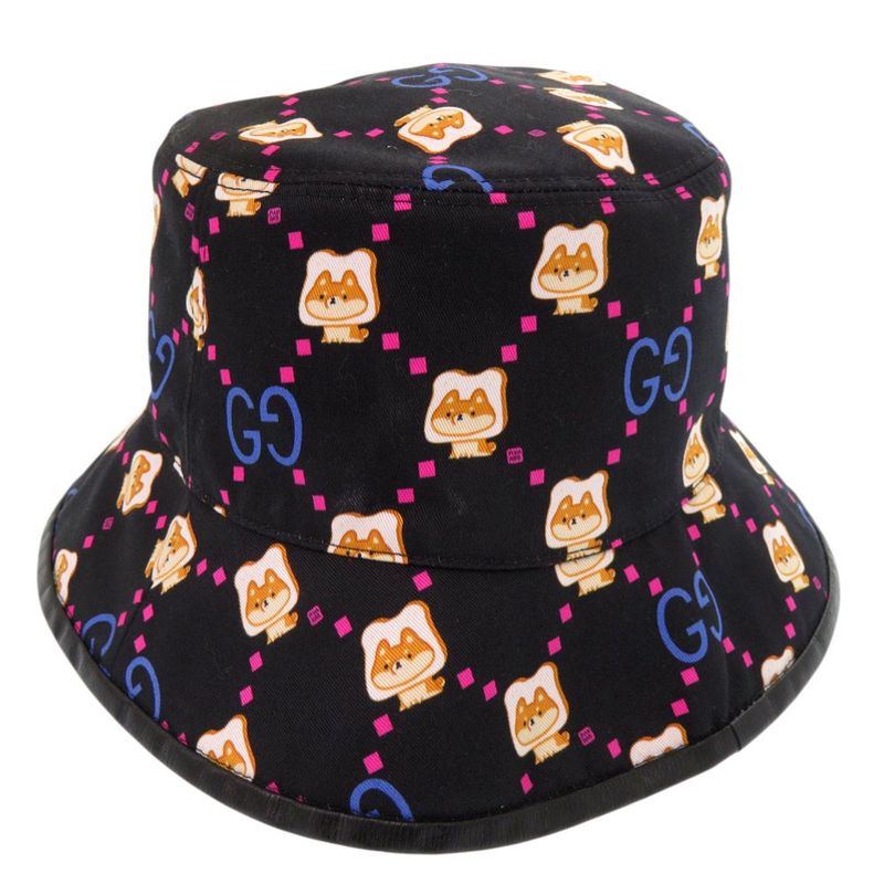 Gucci Pikarar Kawaii Baguette Hat M Shiba Inu Black Blue X Pink