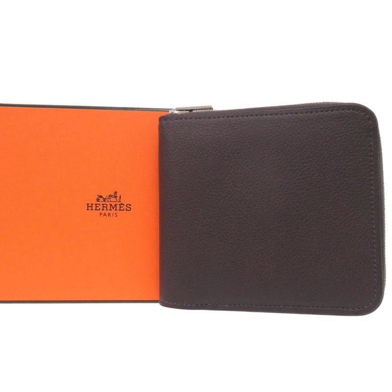 Hermes Zipengo Verso Bifold Wallet Compact Color Gold [category] Men's