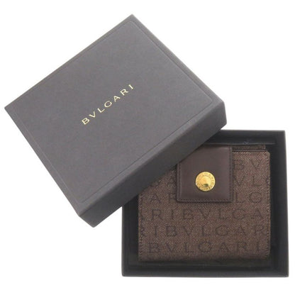 Bvlgari Logomania Denim Leather Brown Bifold Wallet