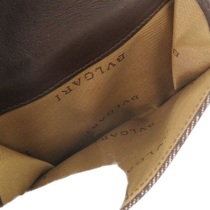 Bvlgari Logomania Denim Leather Brown Bifold Wallet