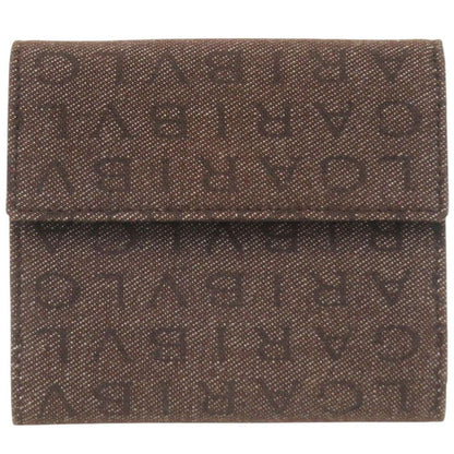 Bvlgari Logomania Denim Leather Brown Bifold Wallet