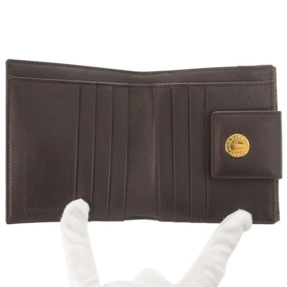 Bvlgari Logomania Denim Leather Brown Bifold Wallet