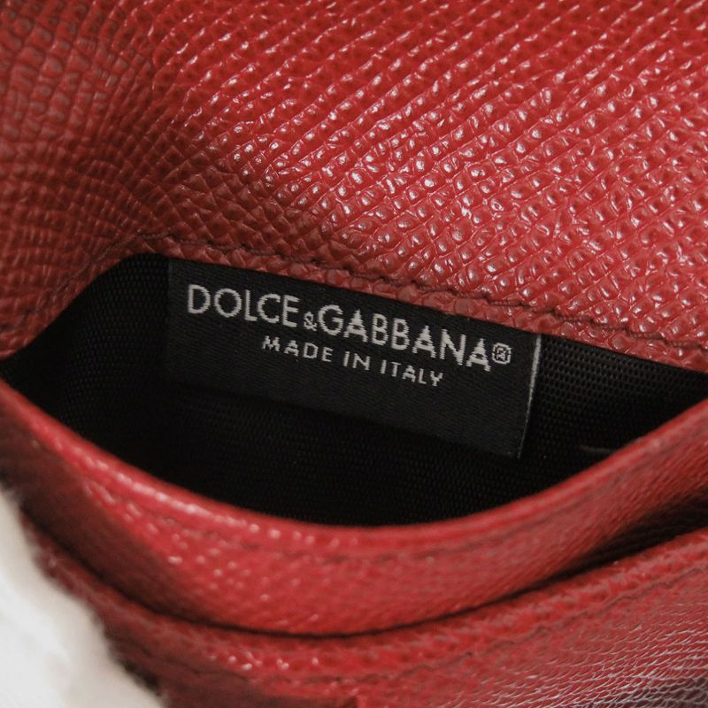 Dolce & Gabbana Bird Leather Black Bifold Wallet Dolce&gabbana Black Red