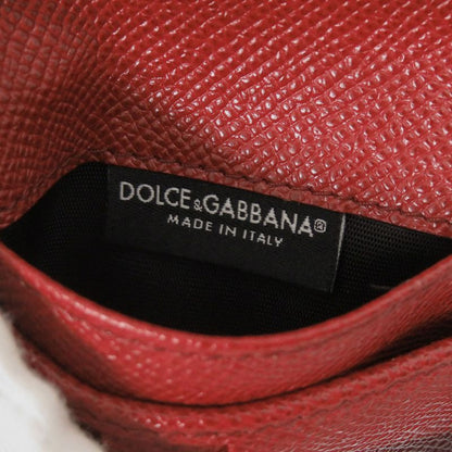 Dolce & Gabbana Bird Leather Black Bifold Wallet Dolce&gabbana Black Red