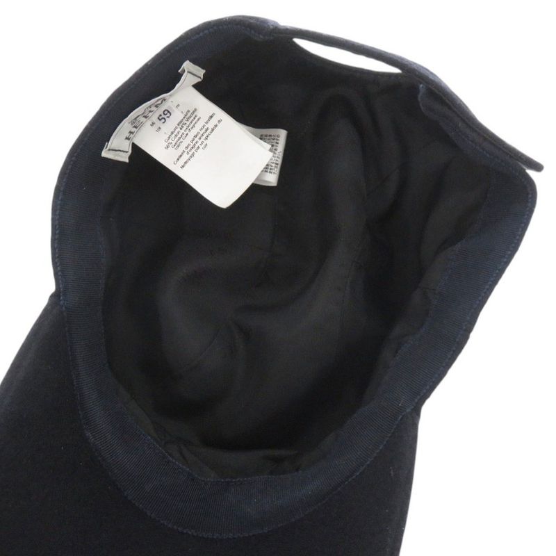 Hermes Cashmere Acetate Navy Cap Hat