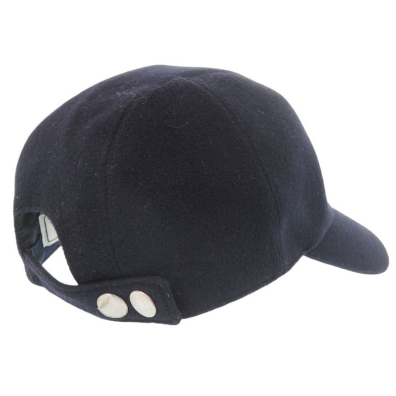 Hermes Cashmere Acetate Navy Cap Hat