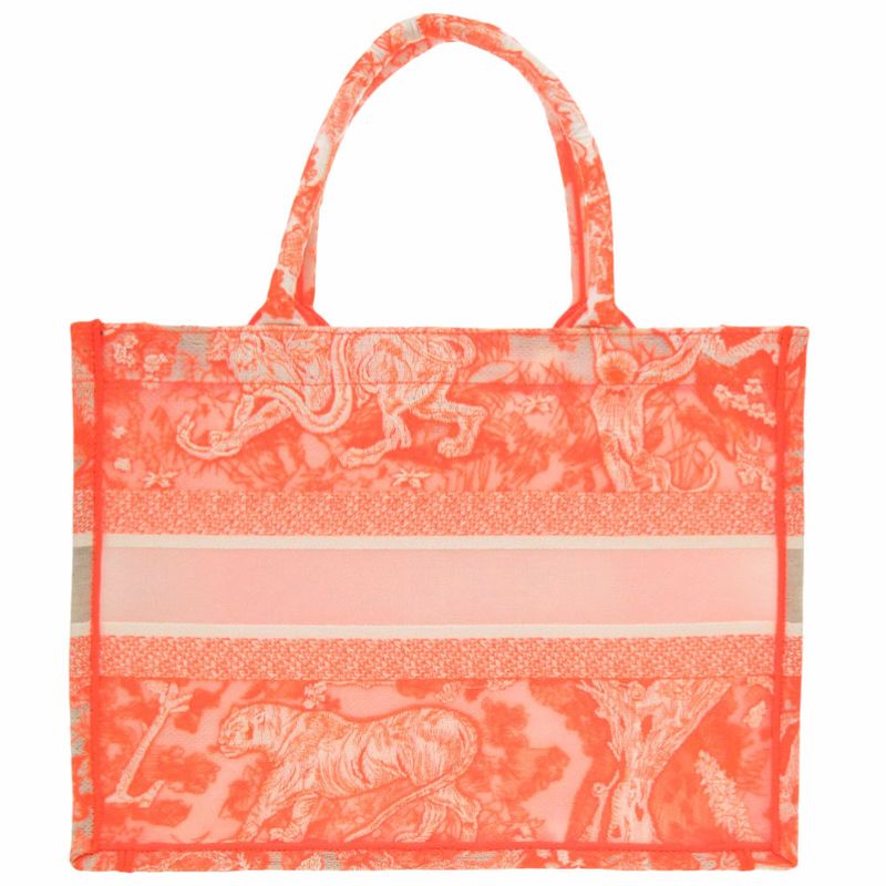 Dior Bookte Toile de Jouy Embroidery Mesh Orange White