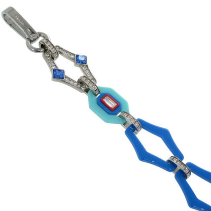 Prada Plastic Rhinestone Blue Shoulder Strap Blue Red