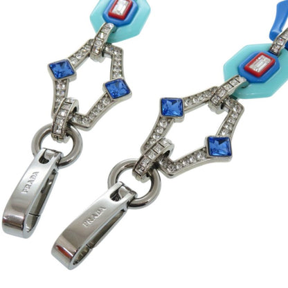 Prada Plastic Rhinestone Blue Shoulder Strap Blue Red