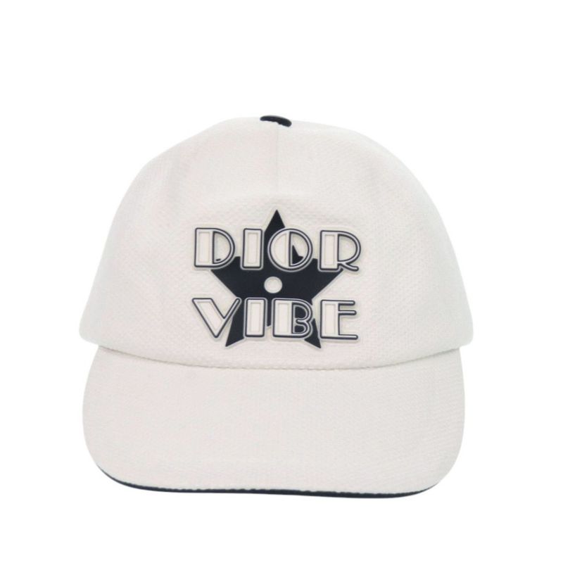 Dior D Player Vibe Baseball Cap Cotton White Hat