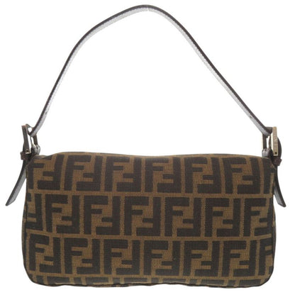 Fendi Zucca Pattern Mamma Bucket Leather Nylon Jacquard Brown Handbag