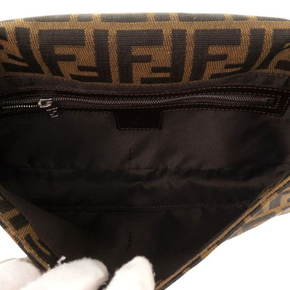 Fendi Zucca Pattern Mamma Bucket Leather Nylon Jacquard Brown Handbag