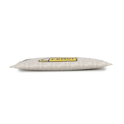 Fendi Clutch Taro Out Collaboration Zucca Pattern Leather White Yellowblack