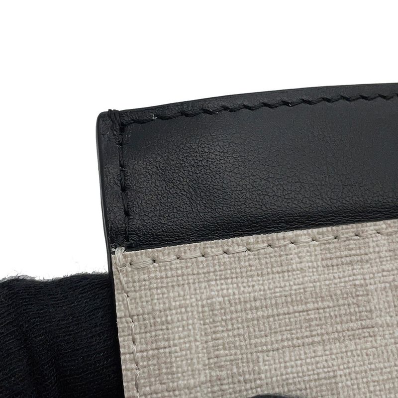 Fendi Clutch Taro Out Collaboration Zucca Pattern Leather White Yellowblack