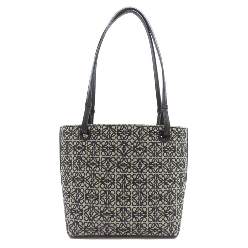 Loewe Anagram Tote Canvas Leather