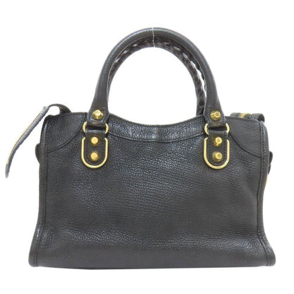 Balenciaga Classic Metallic Edge Mini City 2-Way Handbag Black