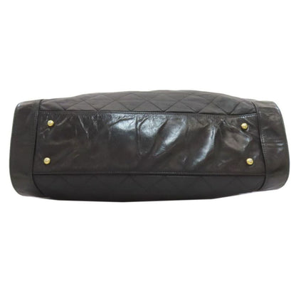 Chanel Quilted CC Logo Gold 2-Way Shoulder Bag Black