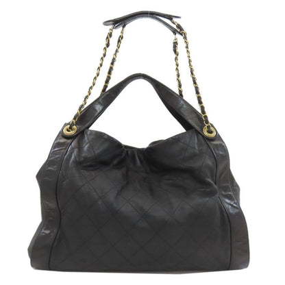 Chanel Quilted CC Logo Gold 2-Way Shoulder Bag Black