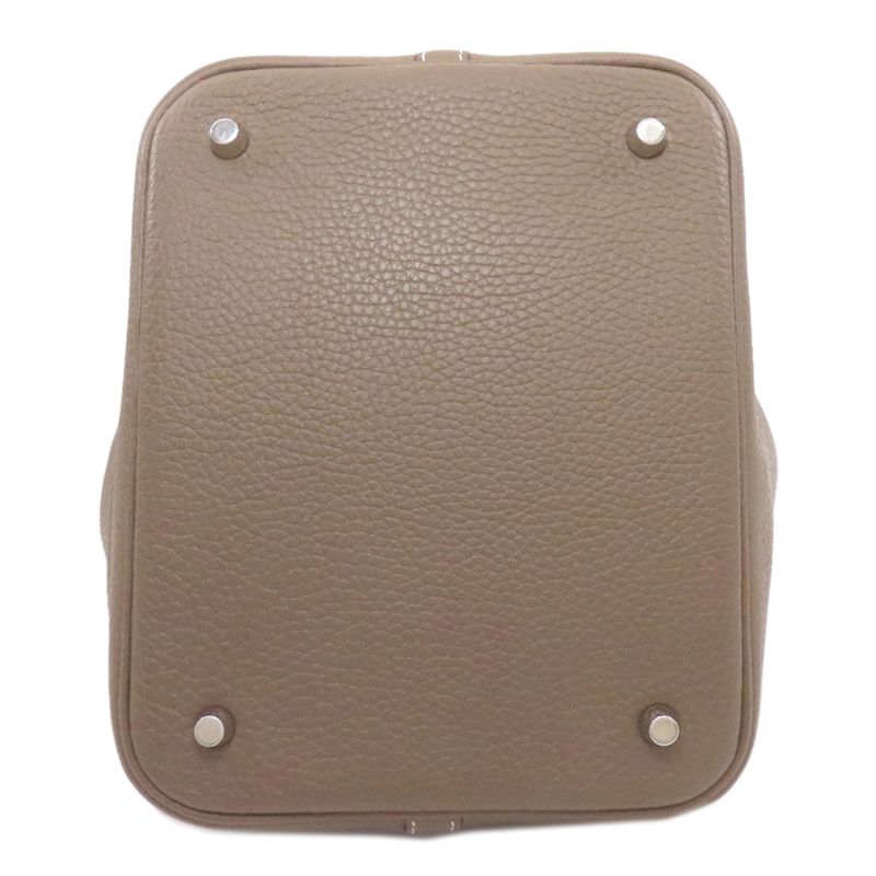 Hermes Picotin Lock MM Etoupe Silver Handbag