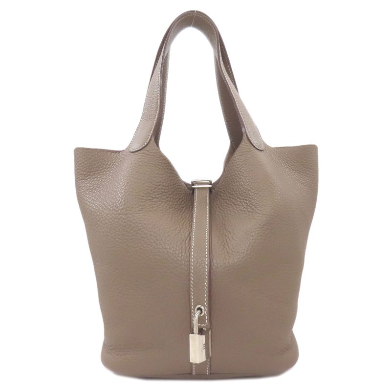Hermes Picotin Lock MM Etoupe Silver Handbag