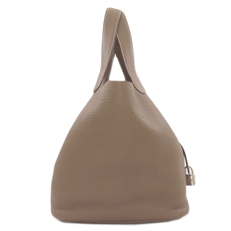 Hermes Picotin Lock MM Etoupe Silver Handbag