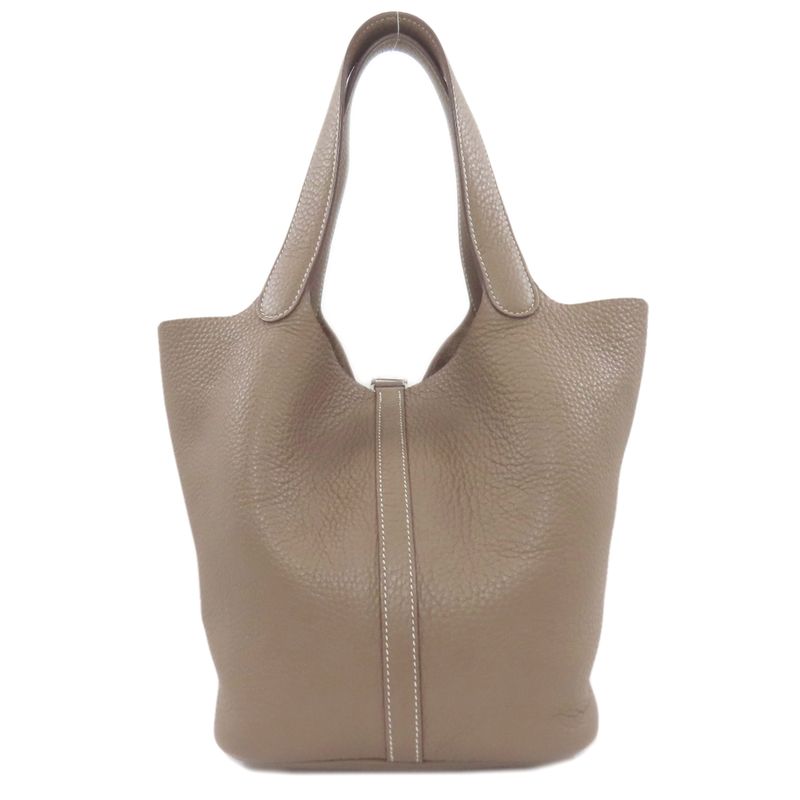 Hermes Picotin Lock MM Etoupe Silver Handbag