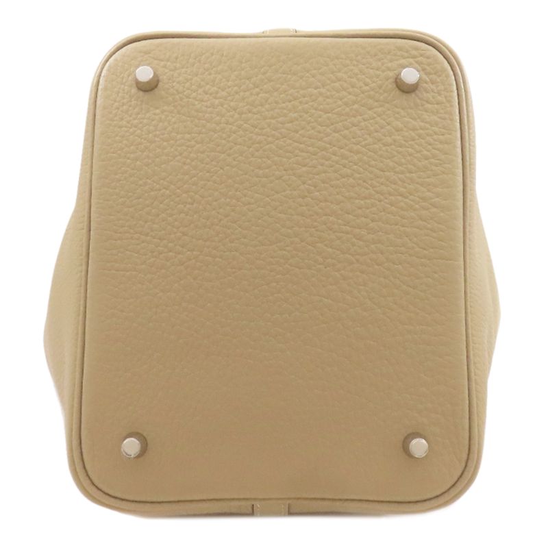 Hermes Picotin Lock MM Silver Handbag Beige