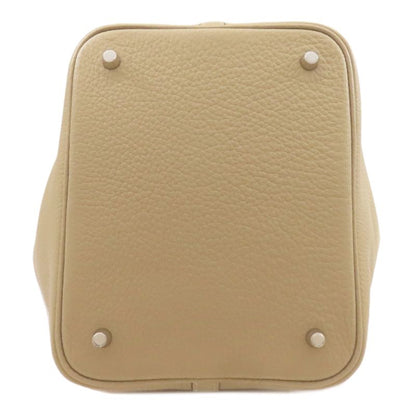 Hermes Picotin Lock MM Silver Handbag Beige