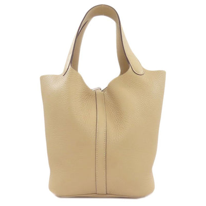 Hermes Picotin Lock MM Silver Handbag Beige
