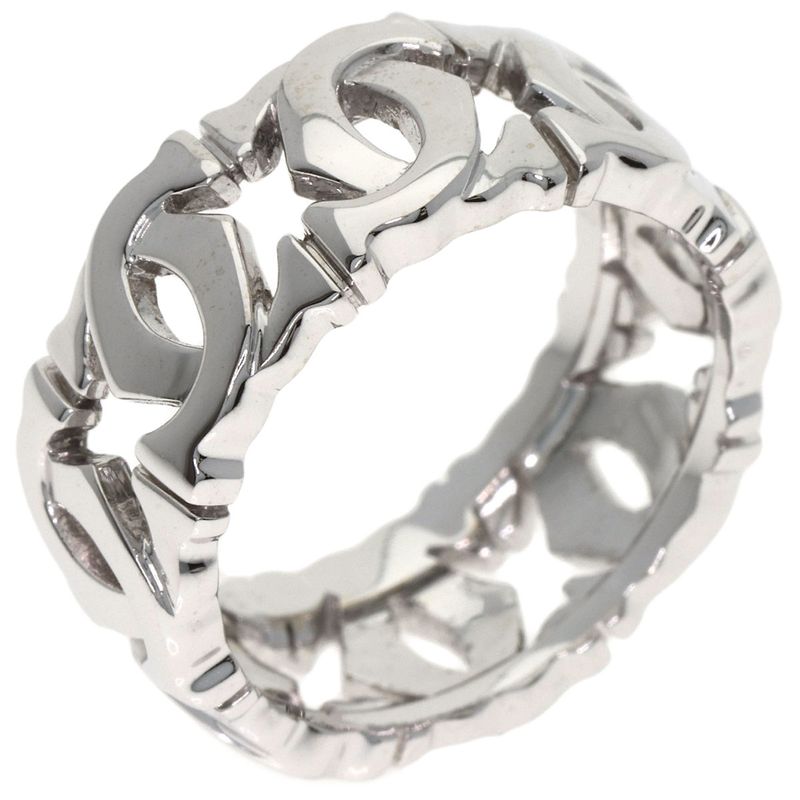 Cartier Entrelaces 52 Ring 18K White Gold Silver