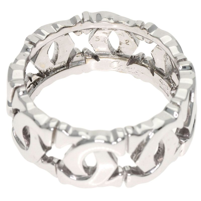 Cartier Entrelaces 52 Ring 18K White Gold Silver