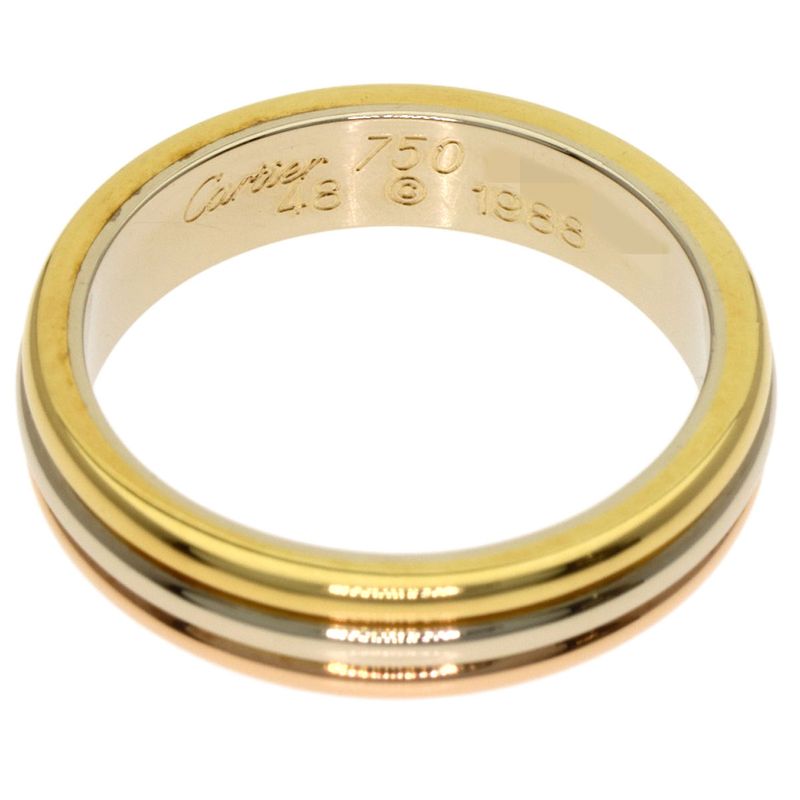 Cartier Three Color 48 Ring 18K Yellow Gold 18K Pink White
