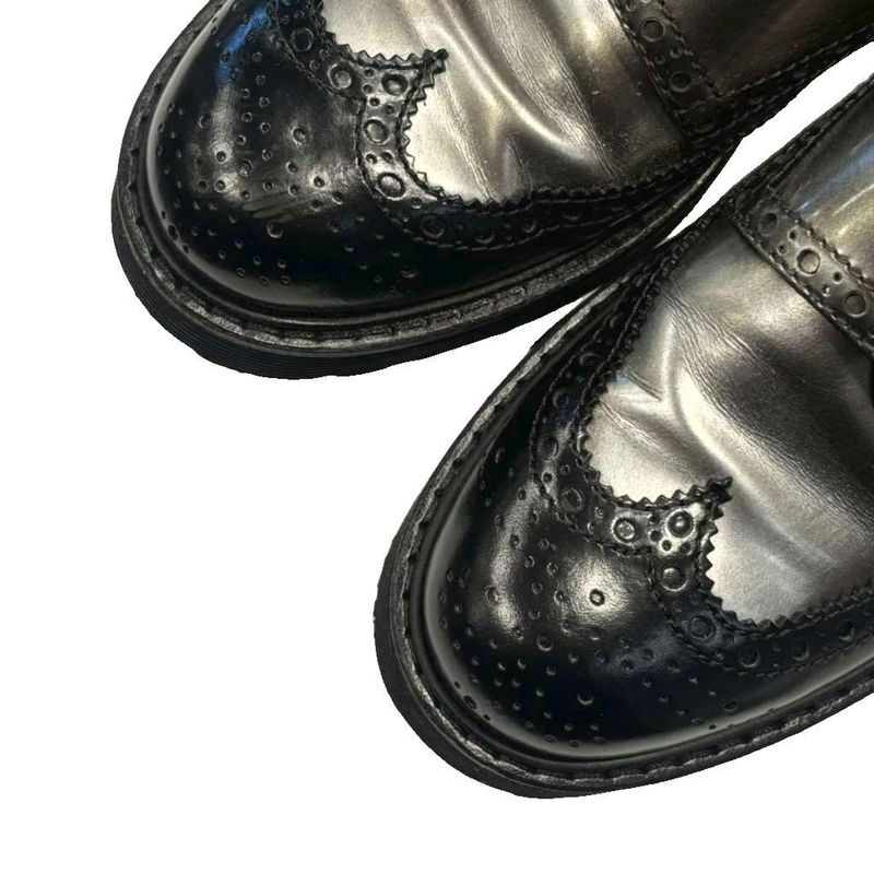 Prada Sport Leather Shoes Monk Strap Wing Tip Bicolor Sneakers 37 Black
