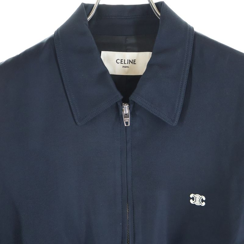 Celine Triomphe Zip Up Classic Jacket Navy