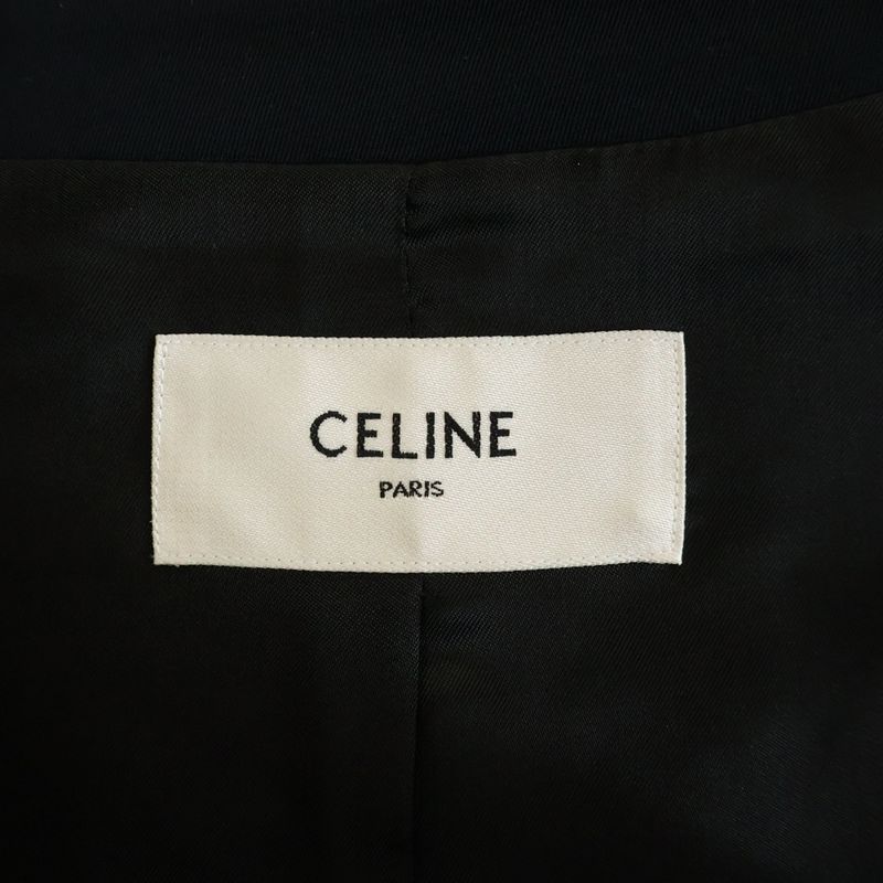Celine Triomphe Zip Up Classic Jacket Navy