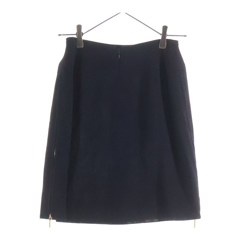 Chanel Zip Skirt Navy Wool